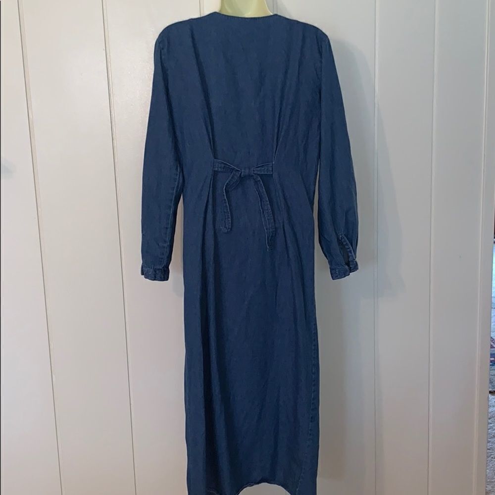 Vtg 90s Robbie Bee pleated bodice denim dress‎ - Picture 7 of 8
